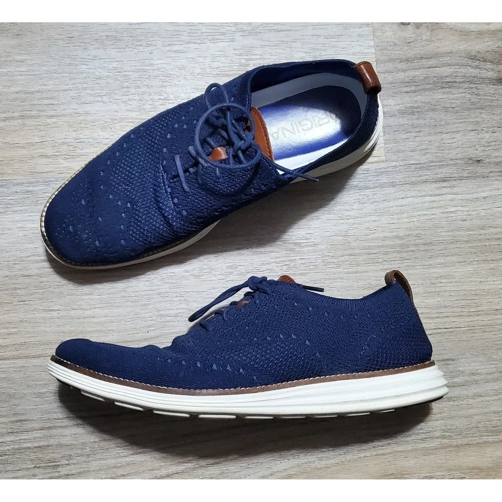 Cole Haan Men's ØriginalGrand Stitchlite Wingtip Oxford, Navy Size‎ 9.5M